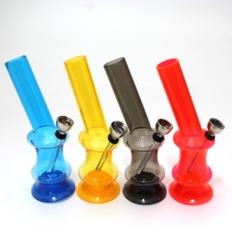 6'' Skinny Design Solid Color Acrylic water Pipe With Metal Down Stem & Bowl With Screen
