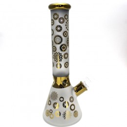 14'' 9 MM Beaker With Decal Painted Art Design Water Pipe G-G