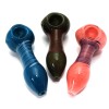 4'' Swirl Design Assorted Color Heavy Duty Glass Hand Pipe 