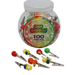 BUD CLIP WITH SILICONE ASSORTED CHARACTER DESIGN 100 CT PER JAR