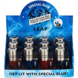 SPECIAL BLUE LEAF 3 FLAME TORCH LIGHTER 12 PIECES PER BOX