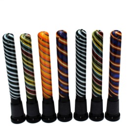 4'' Colorful Down Stem 18 MM Male to 14 MM Female Glass On Glass 