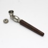 5'' Wood & Metal Hand Pipe With Metal Bowl With Lid 