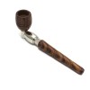 5'' Wood & Metal Hand Pipe With Wooden Bowl 