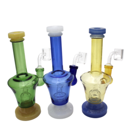 7'' Full Color Dab Rig Water Pipe With 14 MM Male Banger 