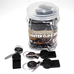 Lighter Clip With Silicone Container 24 Pcs Per Jar 