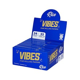 Vibes Rice Fine Rolling Papers King Size 24 Booklet Per Box / 33 Papers + Tips Per Booklet