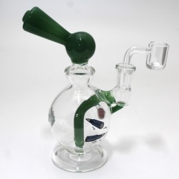 6.5" Fancy Design Side arm Water Pipe With 14mm Male Banger