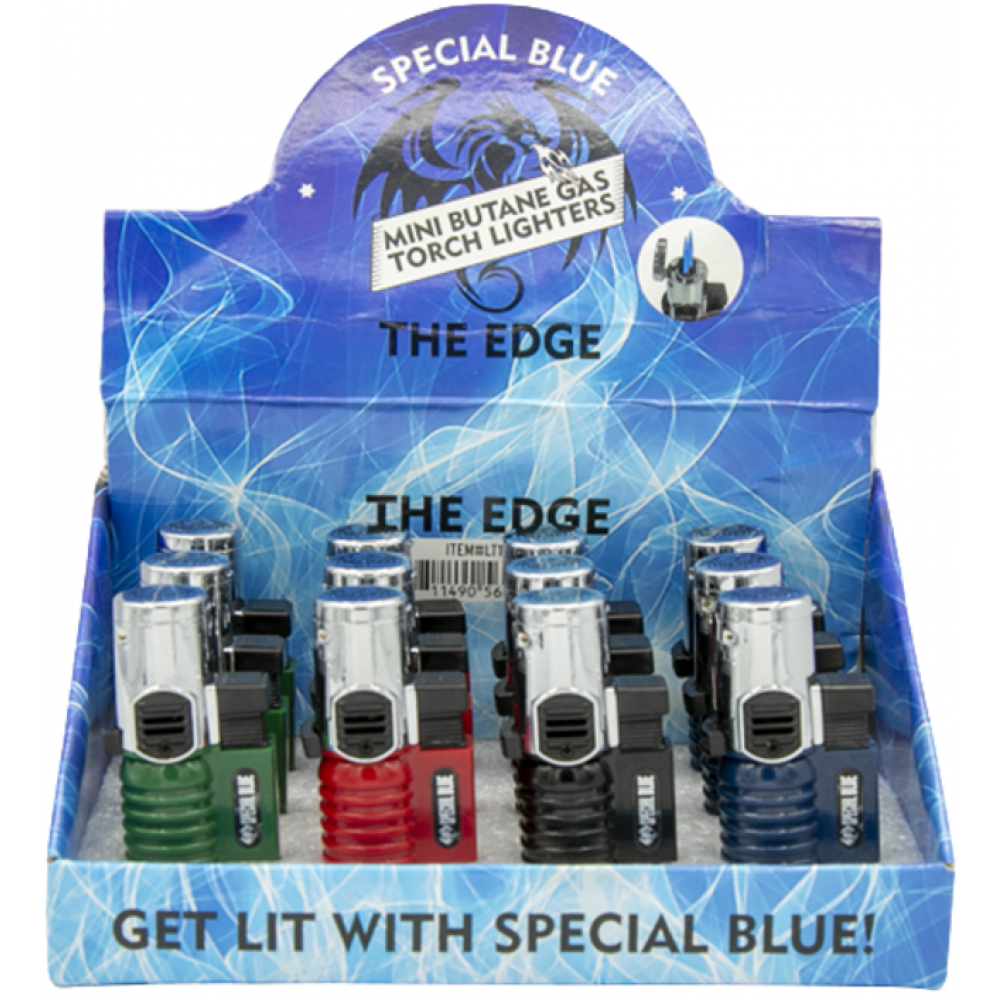 SPECIAL BLUE THE EDGE (MINI BUTANE) LIGHTER 12 PIECES PER BOX