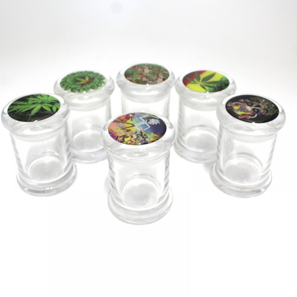 Sticker Design Glass Jar Small Size With Led 