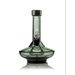 GRAV SMALL WIDE BASE WATER PIPE IN SMOKE WITH BLACK ACCENTS 