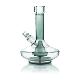 GRAV Small Wide Base Water Pipe - Smoke Grey With Clear Accents