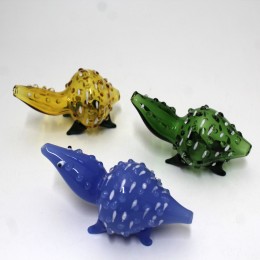 4.5'' Frog Shape Assorted Color Glass Hand Pipe