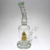 10'' Flat Bottom Twisted Top Water Pipe With 14 MM Male Banger 