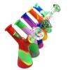 6" Silicon Multi Color Side Arm Dab Rig Water Pipe With 14 MM Male Banger 