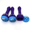 4'' Silicone Blue / Purple Color Hand Pipe With Glass Bowl 