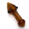 4.5'' Cone Shape Ribbed Design Colorful Heavy Duty Glass Hand Pipe 