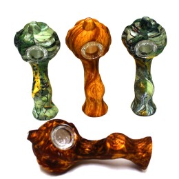 4.5'' Silicone Print Color Pumpkin Hand Pipe With Glass Bowl