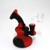 5'' Silicone double  Color Dab Rig Water Pipe With 14 MM Male Banger