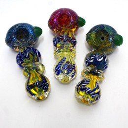 3.5" Cubed Step Design Glass Hand Pipe