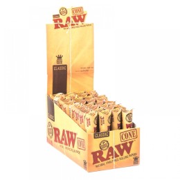 Raw Classic King Size -32 Packs Per Box /3 Cones Per Pack /96 Cones Per Box