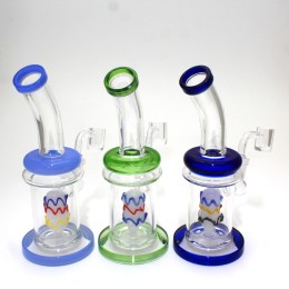 7.5" Color Tube Dab Rig Water Pipe  With 14 MM Male Quartz Banger 