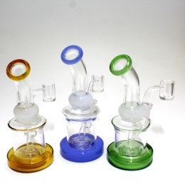 6" Tube Color Dab Rig Water Pipe with 14mm Male Banger 