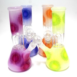 8" Beaker With Dome Percolator Single Side Bowl Water Pipe