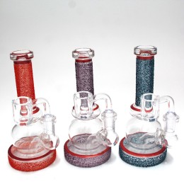 6" Round Base Dab Rig Straight Water Pipe with 14mm Male Banger