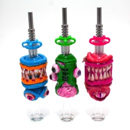 8'' Monster Design Glass Straw NC Kit With Titanium Nail 14 MM
