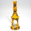 8" Silicone Printed Color With Glass Tower Water Pipe