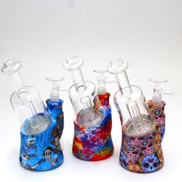 7" Silicone with Glass Chamber Water Pipe