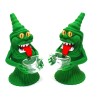 6" Silicone Monster Character Design Green Color Water Pipe 