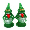 6" Silicone Monster Character Design Green Color Water Pipe 