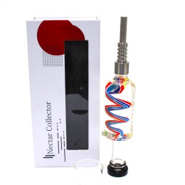 8" Colored Coil Liqid Filled Straw Kit With Screw Nail 