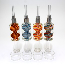 Spiral Color  Liquid Straw Kit with Screw Nail