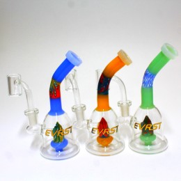6" Evrst Tube Zig Zag Color Dab Rig Water Pipe with 14mm Male Banger