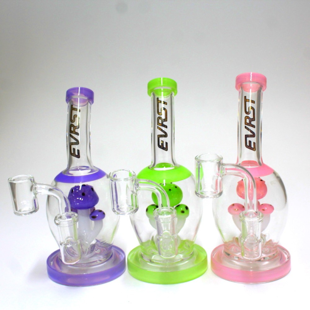 7" Evrst Mushroom  Dab Rig Water Pipe With 14mm Male Banger