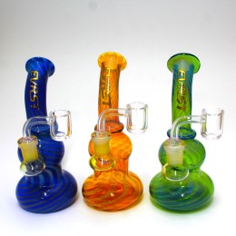 7" Evrst Swirl Color Dab Rig Water Pipe with 14mm Male Banger