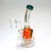  6" Evrst  Zig Zag Color Clear Base Dab Rig Water Pipe with 14mm Male Banger
