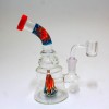  6" Inner Cone Zig Zag Color Dab Rig Water Pipe G-G
