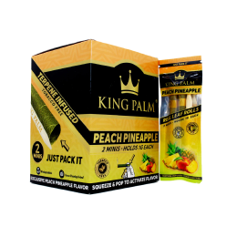 KING PALM - PEACH PINEAPPLE - 2 MINI ROLL SQUEEZE & POP DISPLAY - 20CT