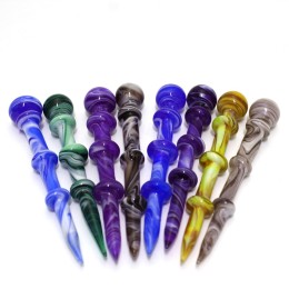 4.5" Assorted Color Step Design Glass Dab Tool