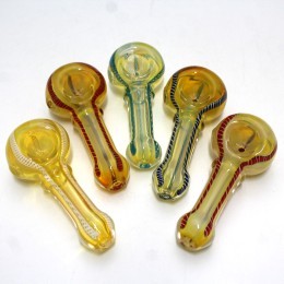 3.5"See through swirl color glass hand pipe