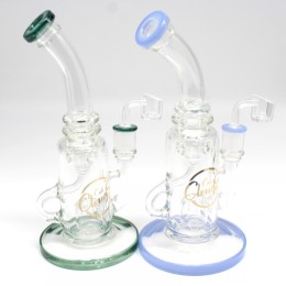 10''  Flat Bottom Handled Design Water Pipe With 14 MM Male Banger BY Cali Cloudx
