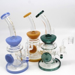 9''  DESIGNER  DAB RIG WATER PIPE WITH 14 MM MALE BANGER BY CALI CLOUDX
