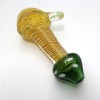 4.5'' Gold Fumed Mushroom Design Standing Extra Heavy Duty Glass Hand Pipe 