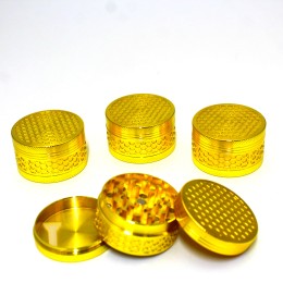  3 Part Unique Gold Color Honeycomb Design  Grinder 53 MM 