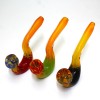 6" Upright Multi Color Glass Sherlock Pipe