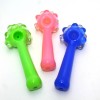 5.5" Head Cubed Solid Color Heavy Duty Glass Hand Pipe 
